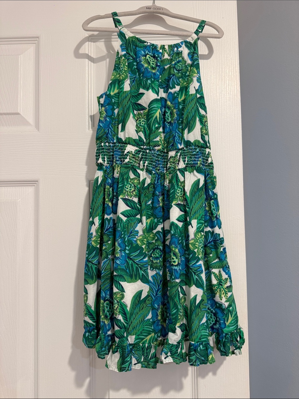 Janie and Jack Green & Blue Tropical Floral Sundress